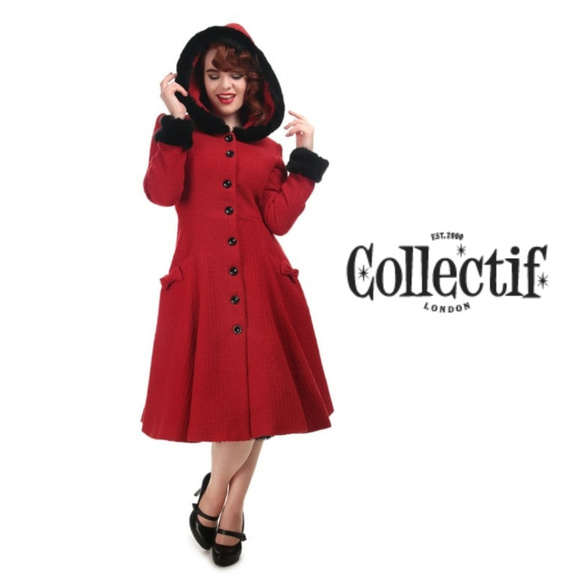 Collectif Jackets & Blazers - Collectif - Mainline Hazel Red Coat NWT